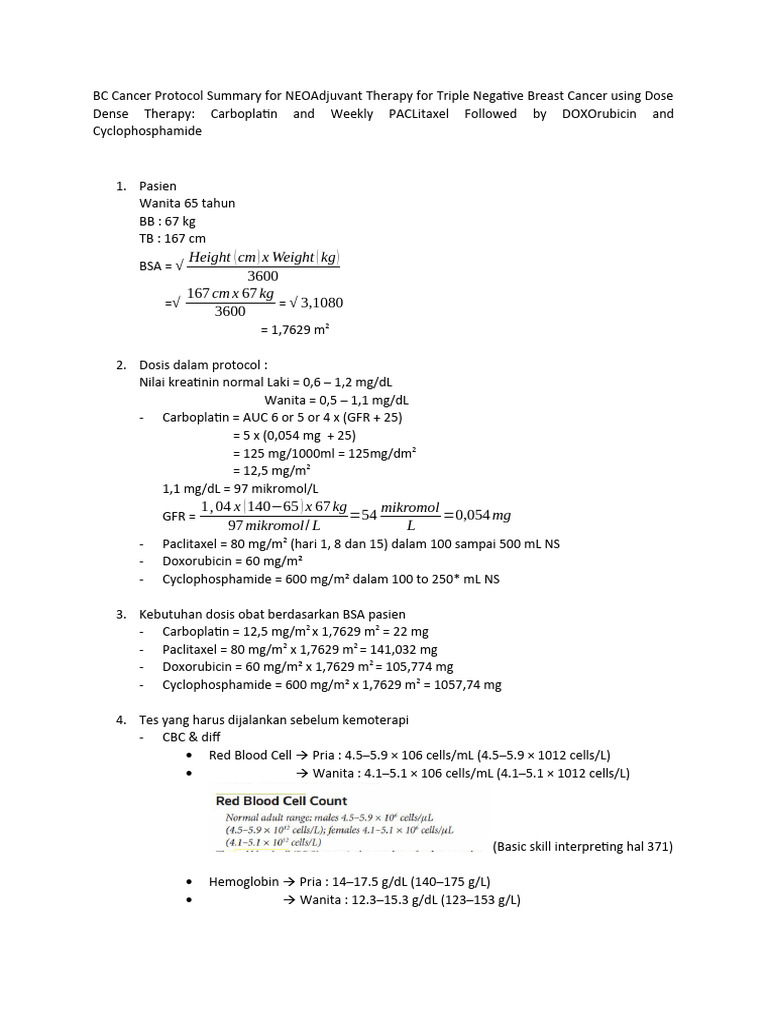 Neoadjuvant Therapy Protocol for TNBC | PDF | Cancer | Tissue (Biology)