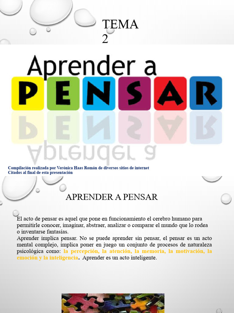TEMA 2 Aprender A Pensar Ok | PDF | Pensamiento | Pensamiento crítico