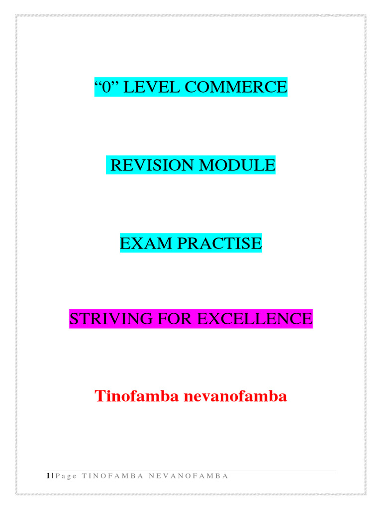 Commerce Revision and Exam Practice | PDF | Cheque | Online Banking