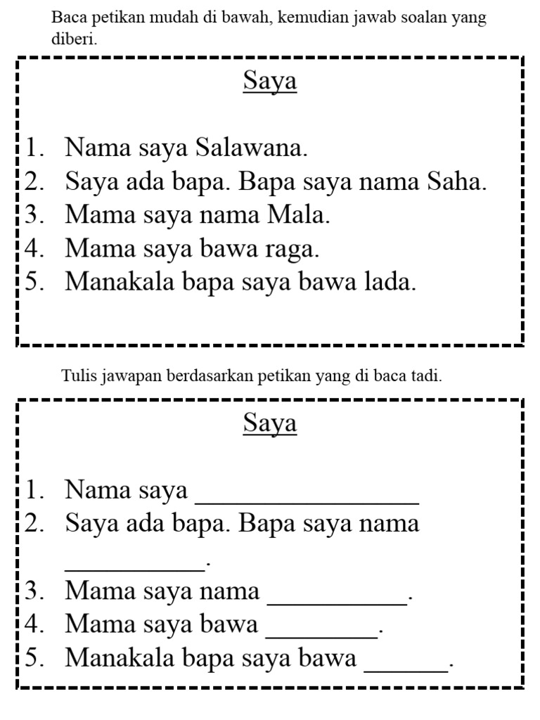 Lembaran Kerja - Petikan Mudah | PDF