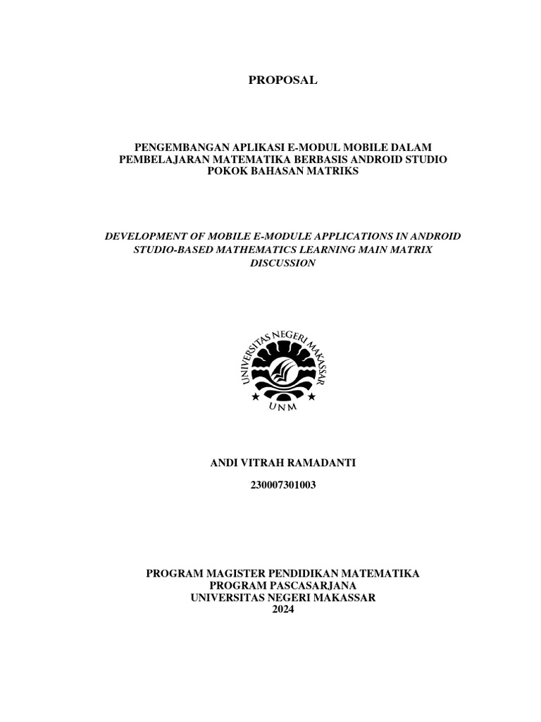 E-Modul Mobile untuk Pembelajaran Matriks | PDF
