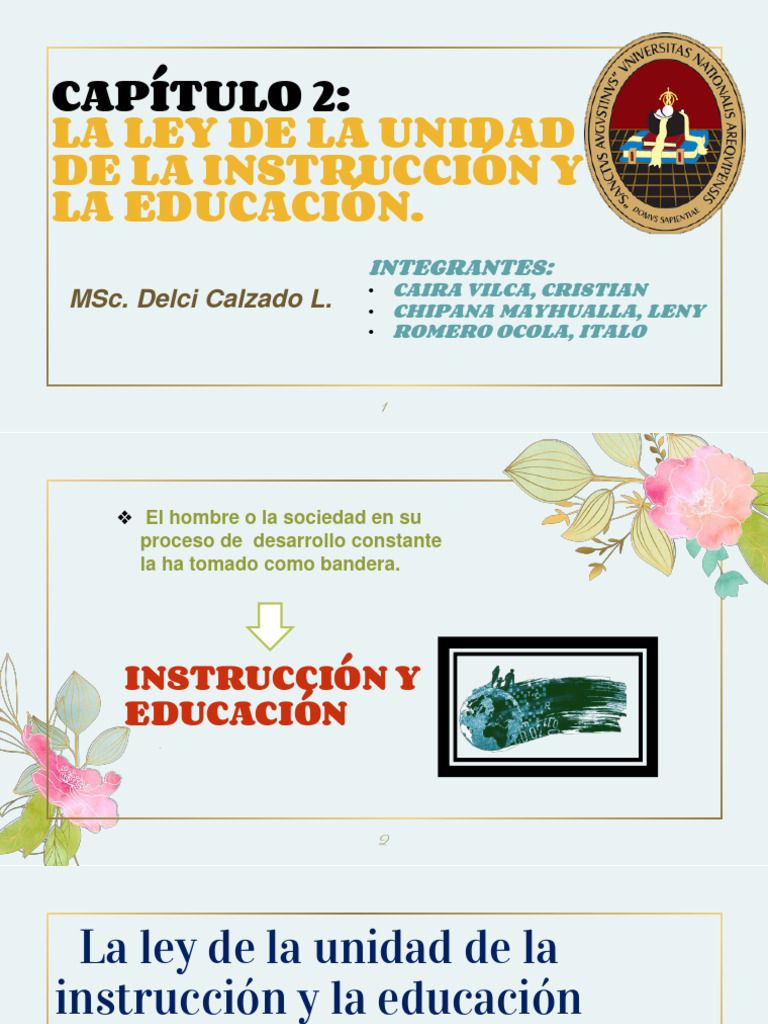 La Ley de La Unidad de La Instrucción y La Educación PDF Pedagogía