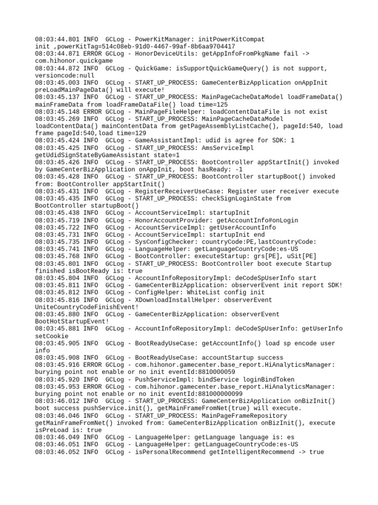 GameCenter Initialization Log Analysis | PDF | Computing | Software ...