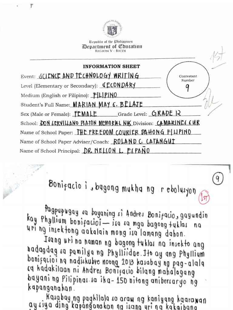 Sci Tech RSPC 2023 | PDF