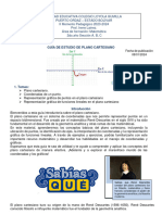 GUÍA Pedagogica DE ESTUDIO de Plano Cartesiano