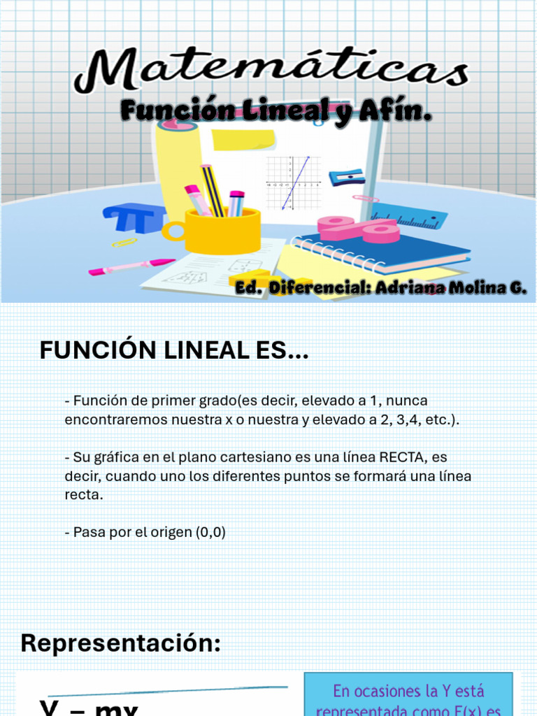 Diferencias entre Función Lineal y Afín | PDF | Sistema de coordenadas ...