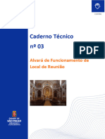 Caderno Técnico nº 03 (2021). Alvará de Funcionamento de Local de Reunião (São Paulo)