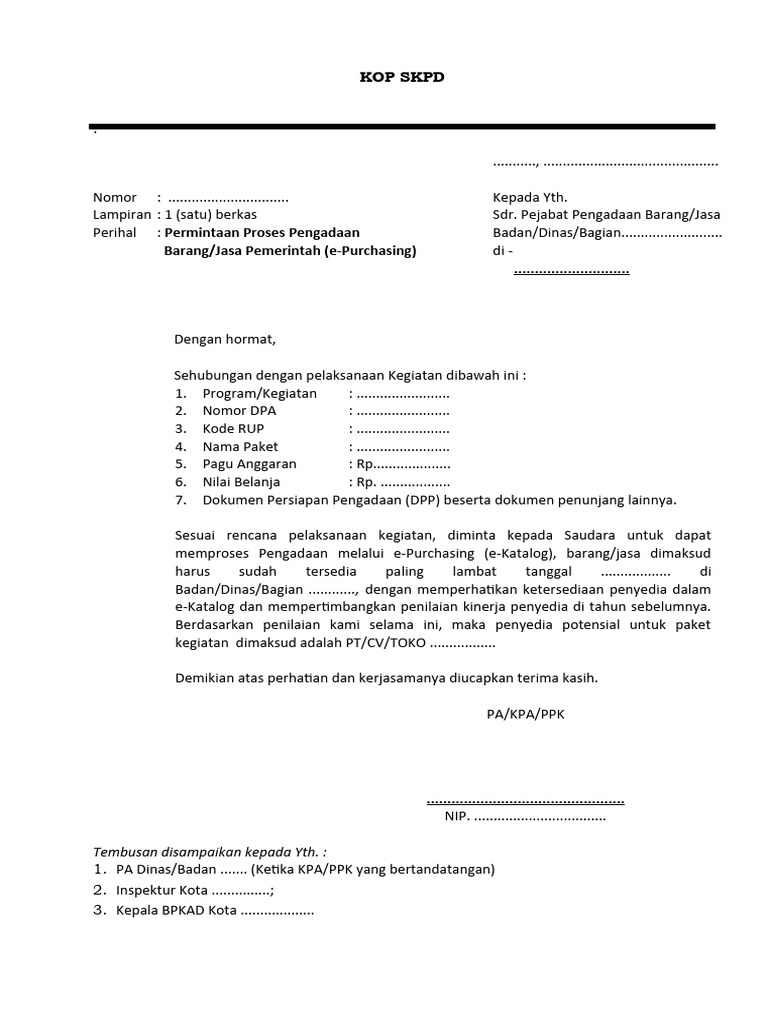 Template DPP untuk Pengadaan Barang | PDF | Bisnis | Teknologi & Rekayasa