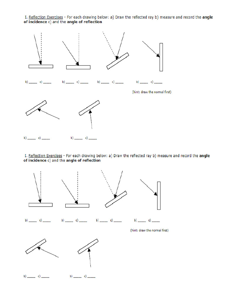 Light Reflection Measuring Angle | PDF