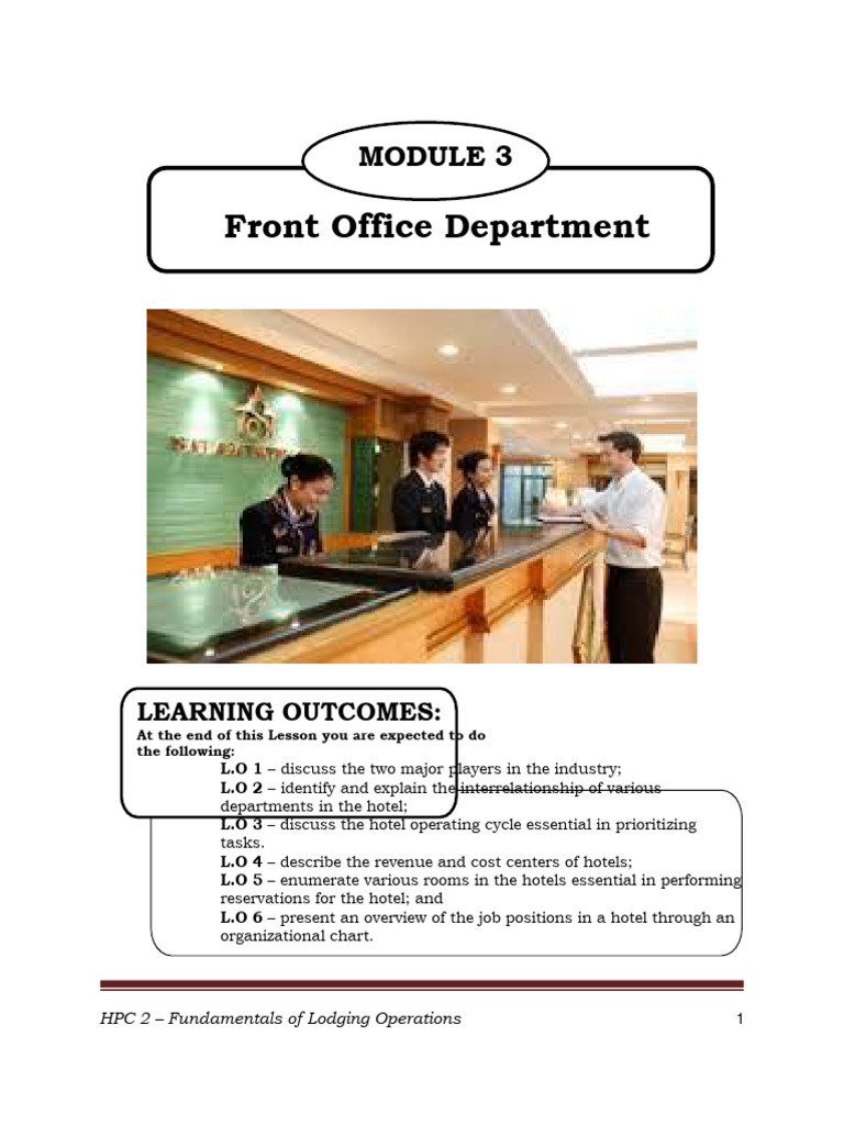 Module 3 Lesson 1 | PDF | Hotel | Business