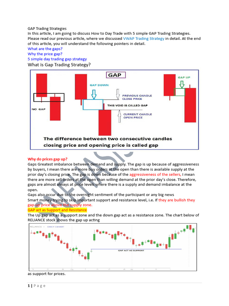 Gap Strategy | PDF | Market Trend | Stocks