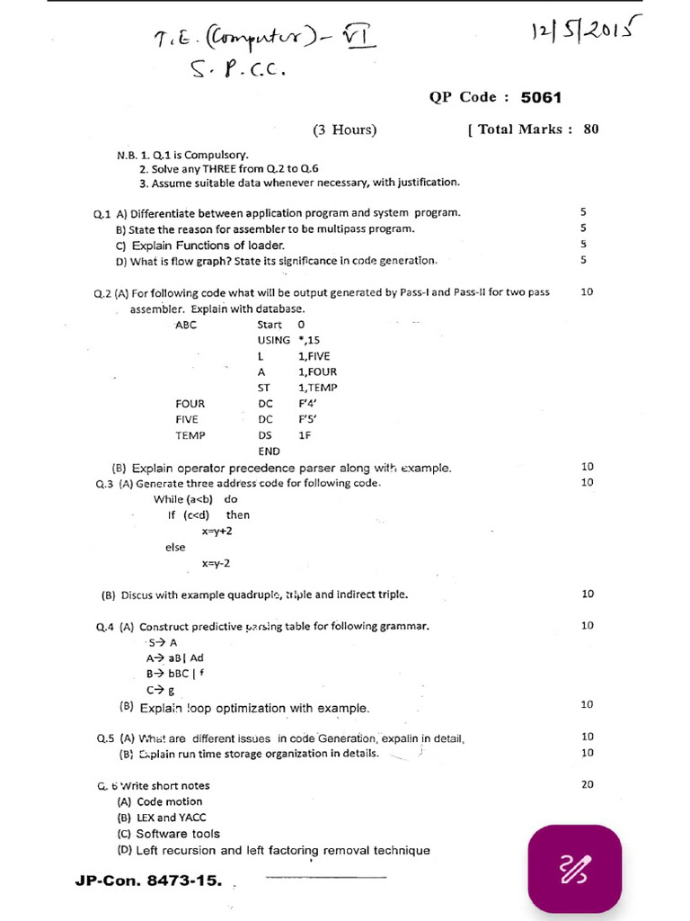 SPCC PYQs | PDF