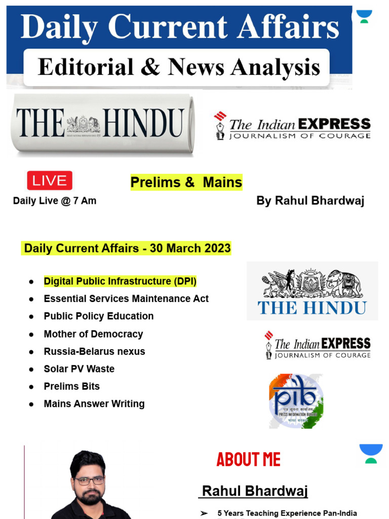 30 March 2023 The Hindu & Indian Express News & Editorial Analysis ...