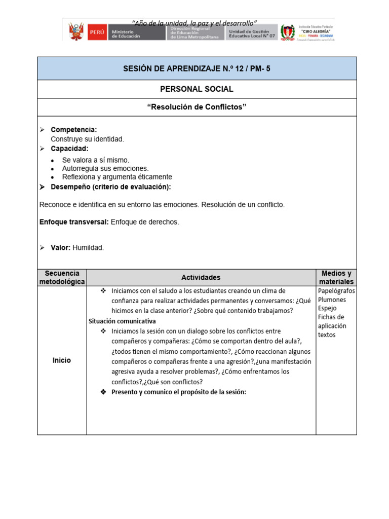 Resolución de Conflictos en el Aula | PDF | Las emociones ...