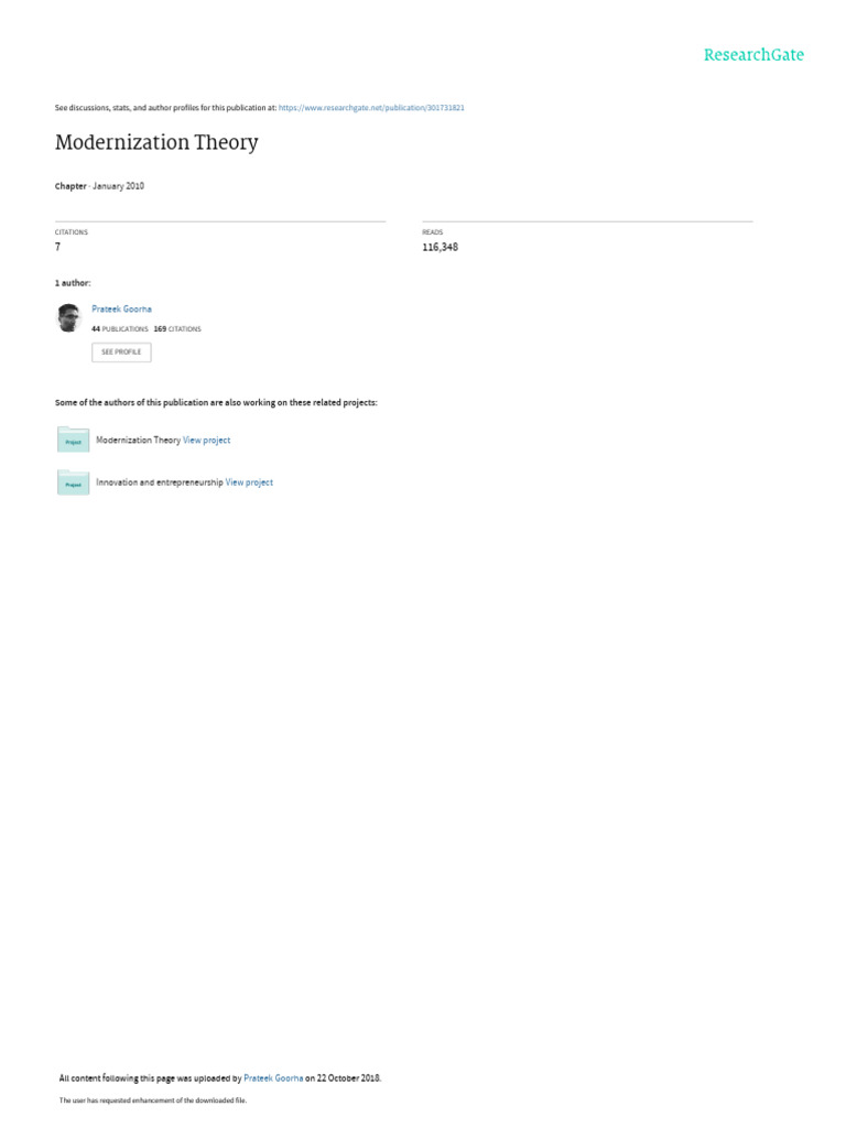 2 Modernization Theory Pdf Modernization Theory Institution