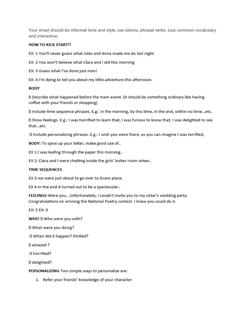 informal email rules