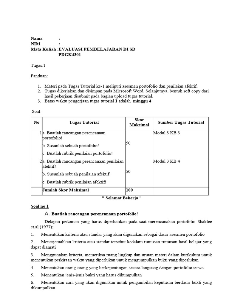 Tugas Evaluasi P. SD | PDF | Karier & Perkembangan | Komputer