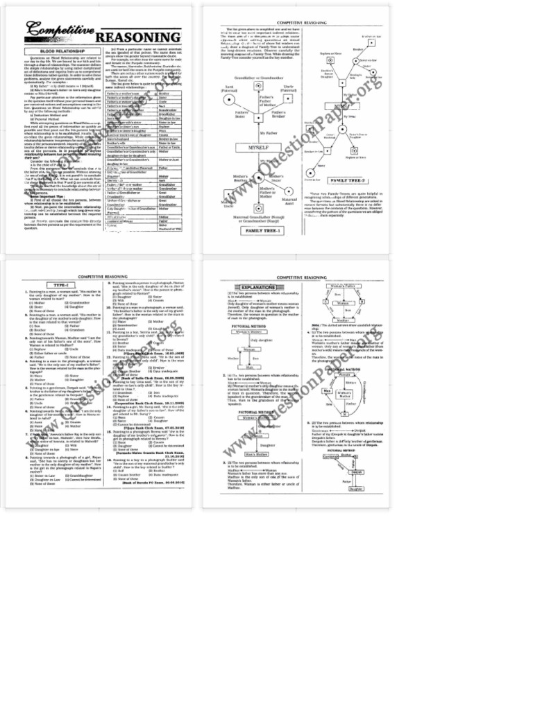 Reasoning Questions - PDF Download - With Answer - Previous Papers ...