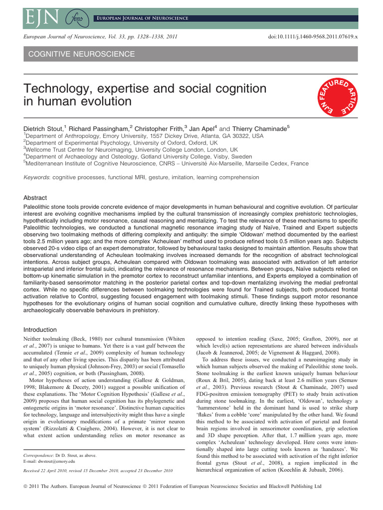 Technology and Social Cognition | PDF | Frontal Lobe | Parietal Lobe