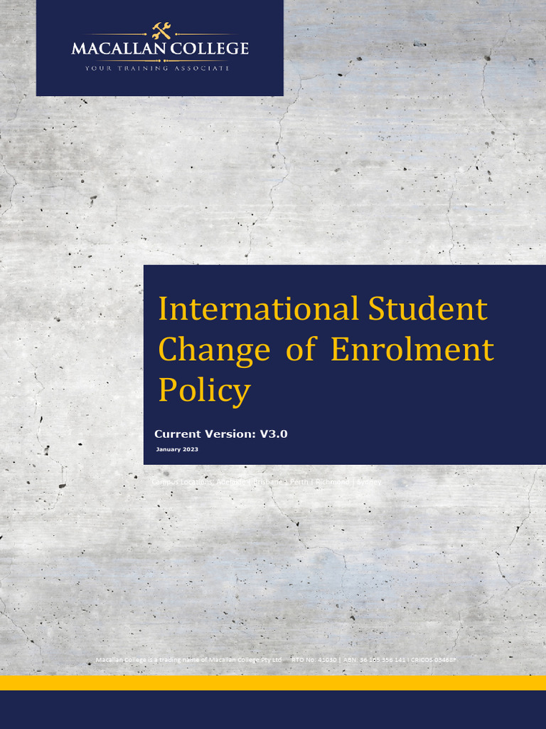 International Student Enrolment Policy | PDF | Policy | Complaint