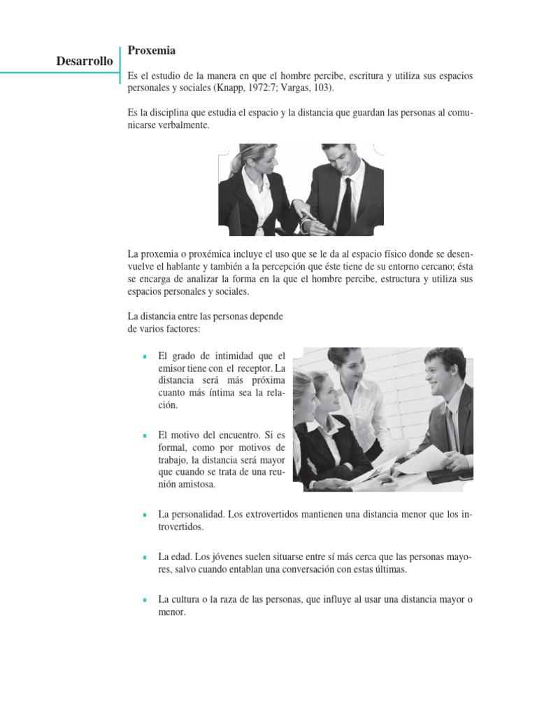Concepto y Distancias de Proxemia | PDF | Sicología | Conceptos ...