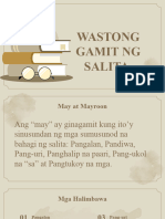 Wastong Gamit NG Salita (Filipino Presentation)