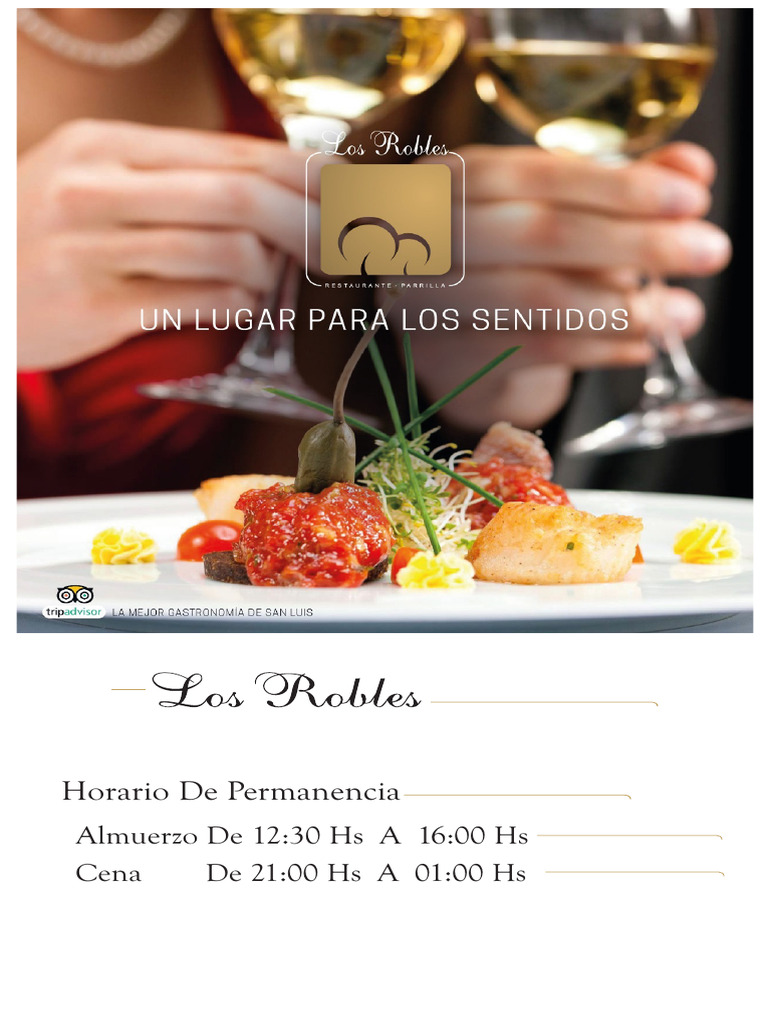 Menú Los Robles Marzo | PDF | filete | Cocina