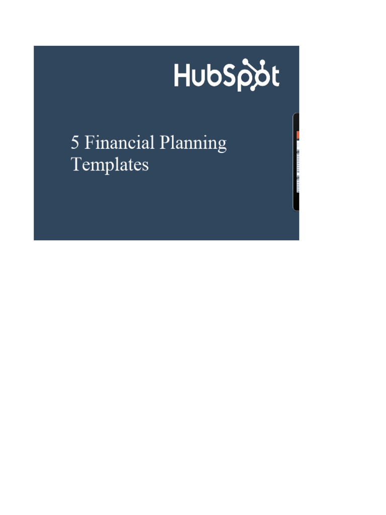 HubSpot Financial Planning Templates PDF Expense Corporations