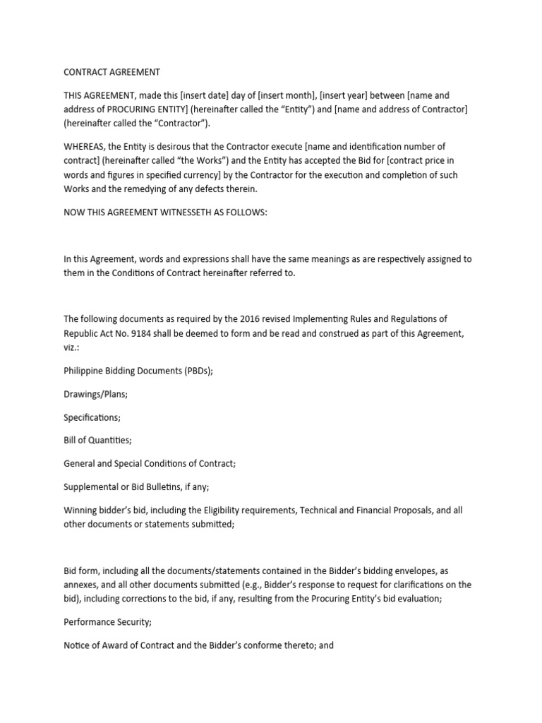 Contract Agreement for Project Execution | PDF | Civil Law (Legal ...