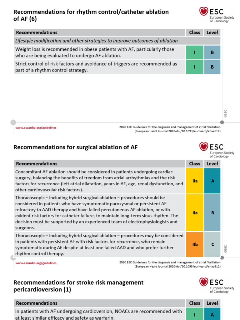 2020 ESC Atrial Fibrillation Guidelines | PDF | Heart | Internal Medicine