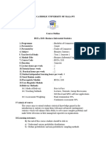 Business Inferential Statistics Course Outline