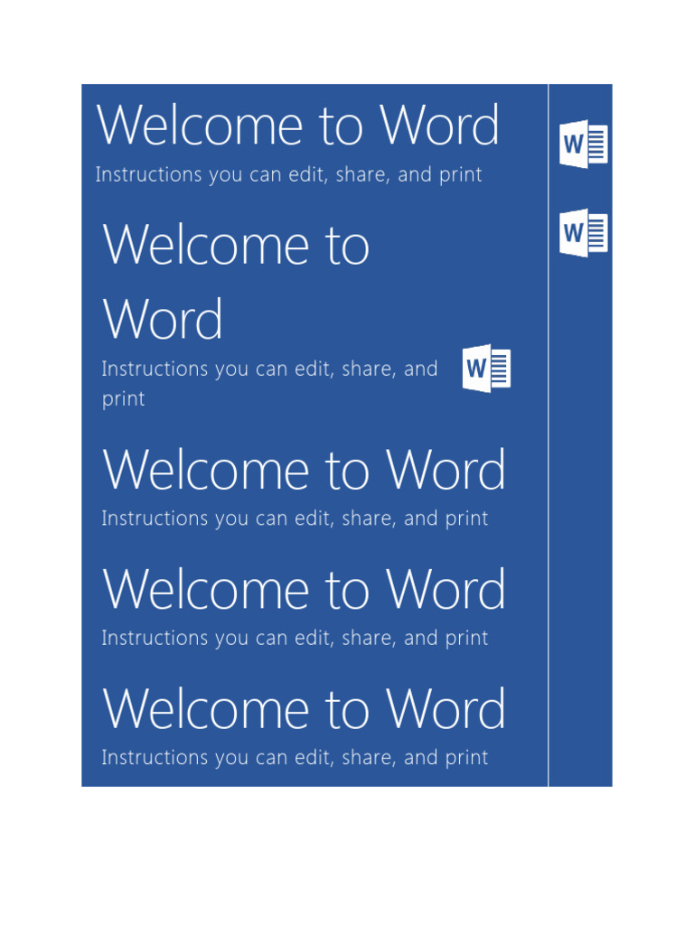 Welcome To Word Template