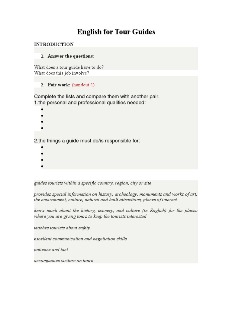 Essential Skills for Tour Guides | PDF | Bus | Tourism