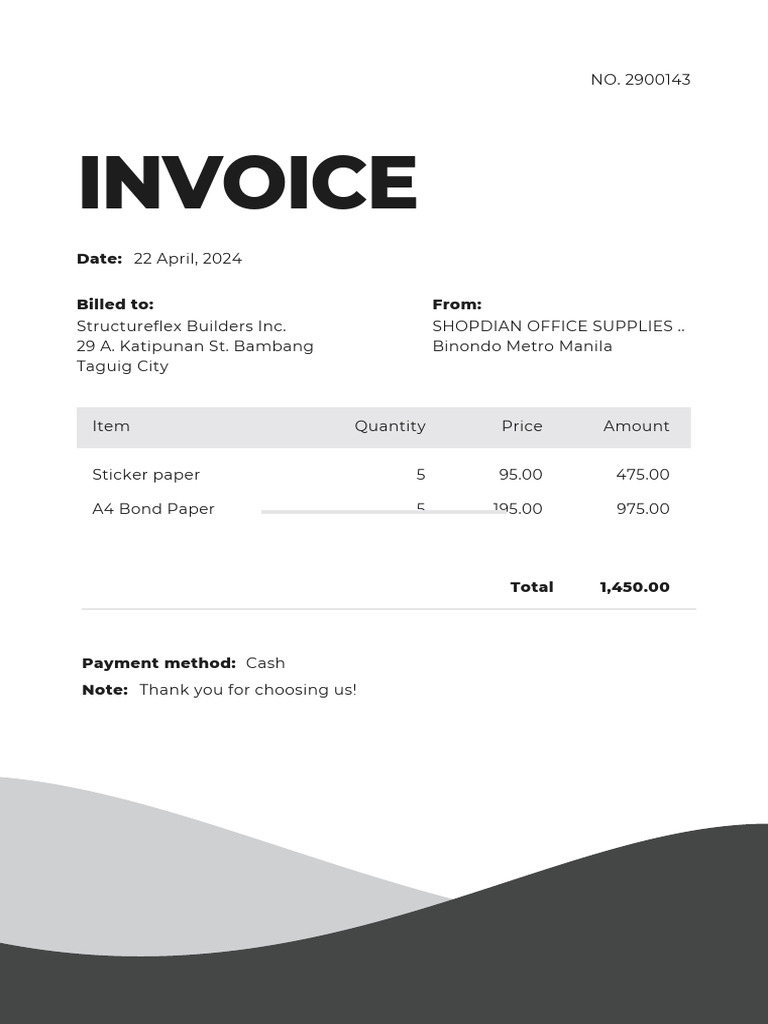 Office Supplies Invoice | PDF