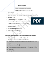 Class 12 Vector Algebra Formulas | PDF