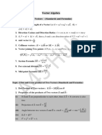 Topic-1 Algebra of Vectors (Standards and Formulae)