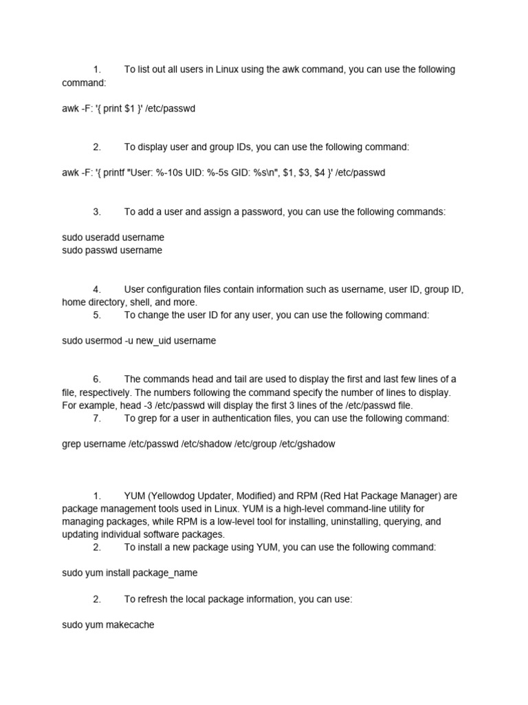 Linux User Management and Grub Commands | PDF | Sudo | User (Computing)