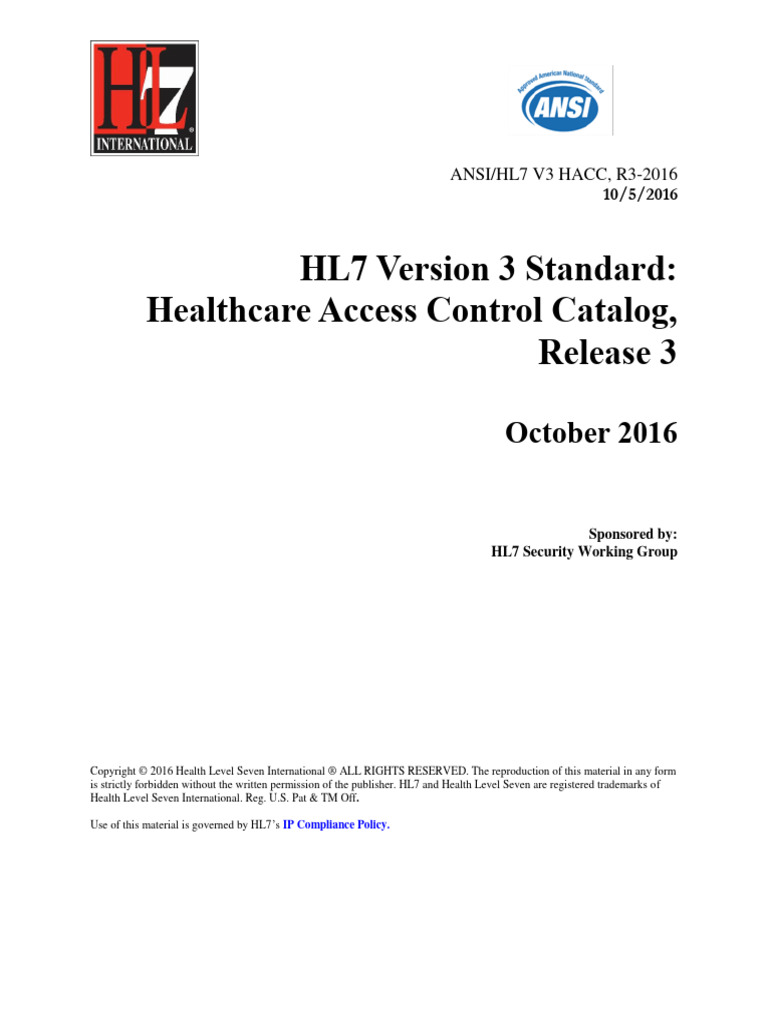 HL7 V3 Hacc R3 (2016o) | PDF | Electronic Health Record | License