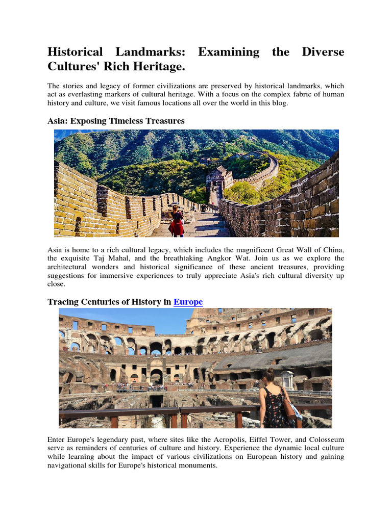 Historical Landmarks: Examining The Diverse Cultures' Rich Heritage ...