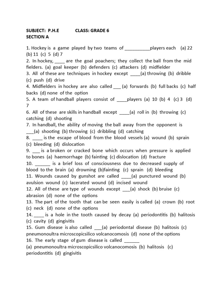 Basic 6 phe 2nd examination questions pdf medical specialties