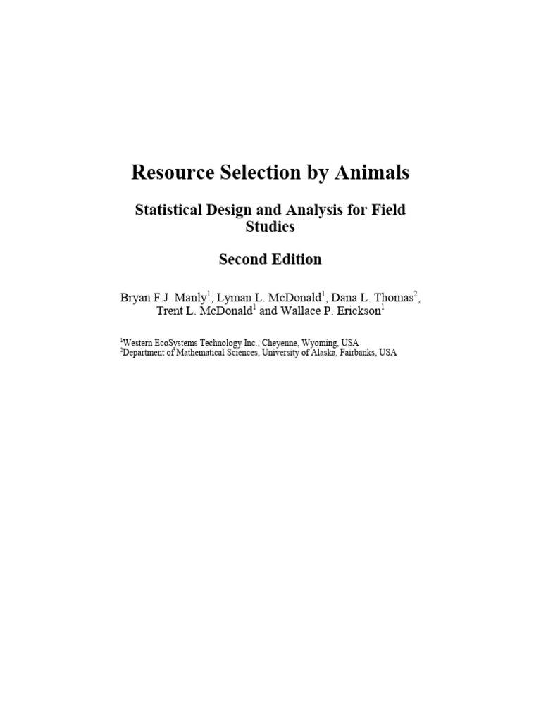 Manly Etal 2002 (001-050) | PDF | Logistic Regression | Statistics