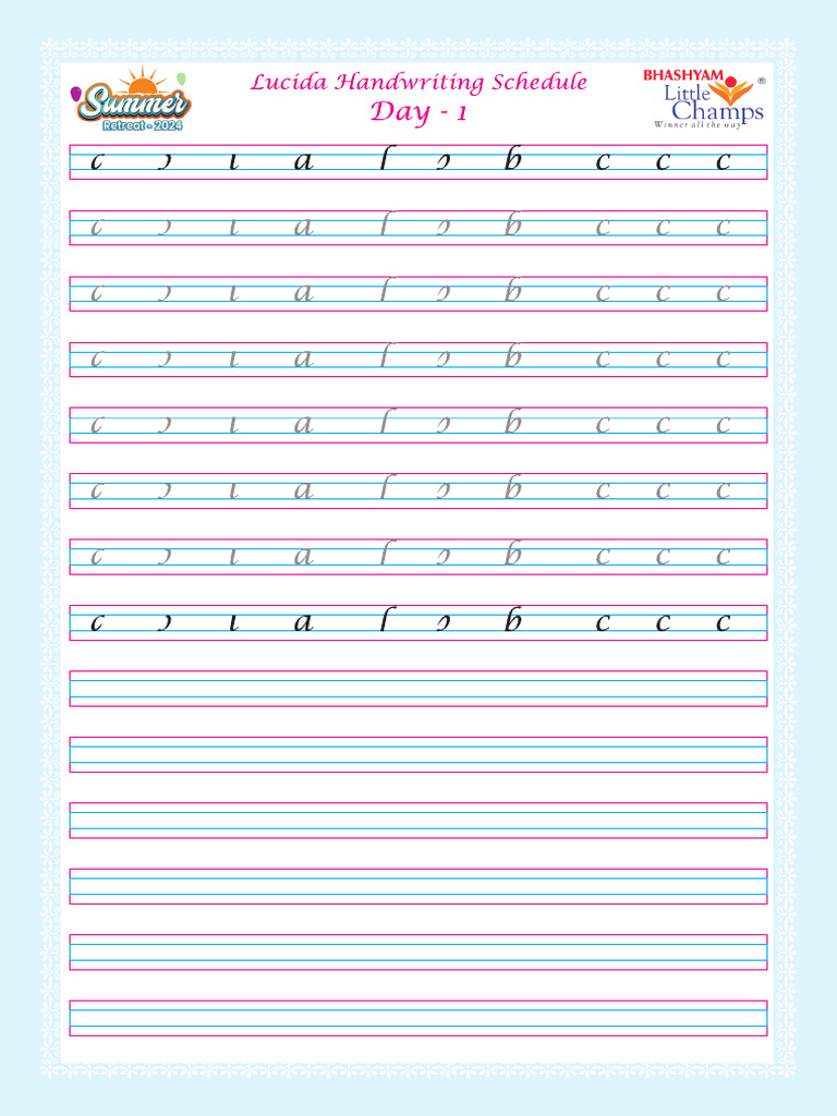 Lucida Handwriting Day 1 PDF