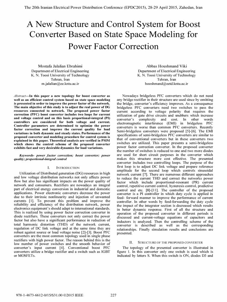 Boost Converter Control for Power Factor Correction | PDF | Rectifier ...