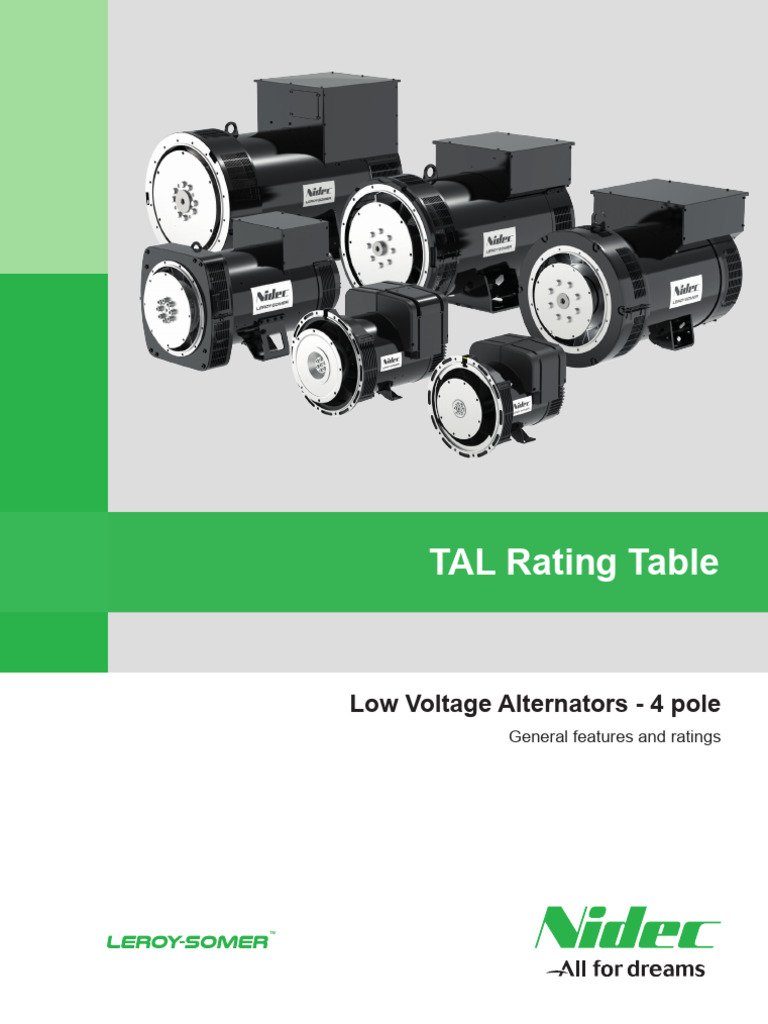 TAL Low Voltage Alternators Overview | PDF | Mains Electricity ...