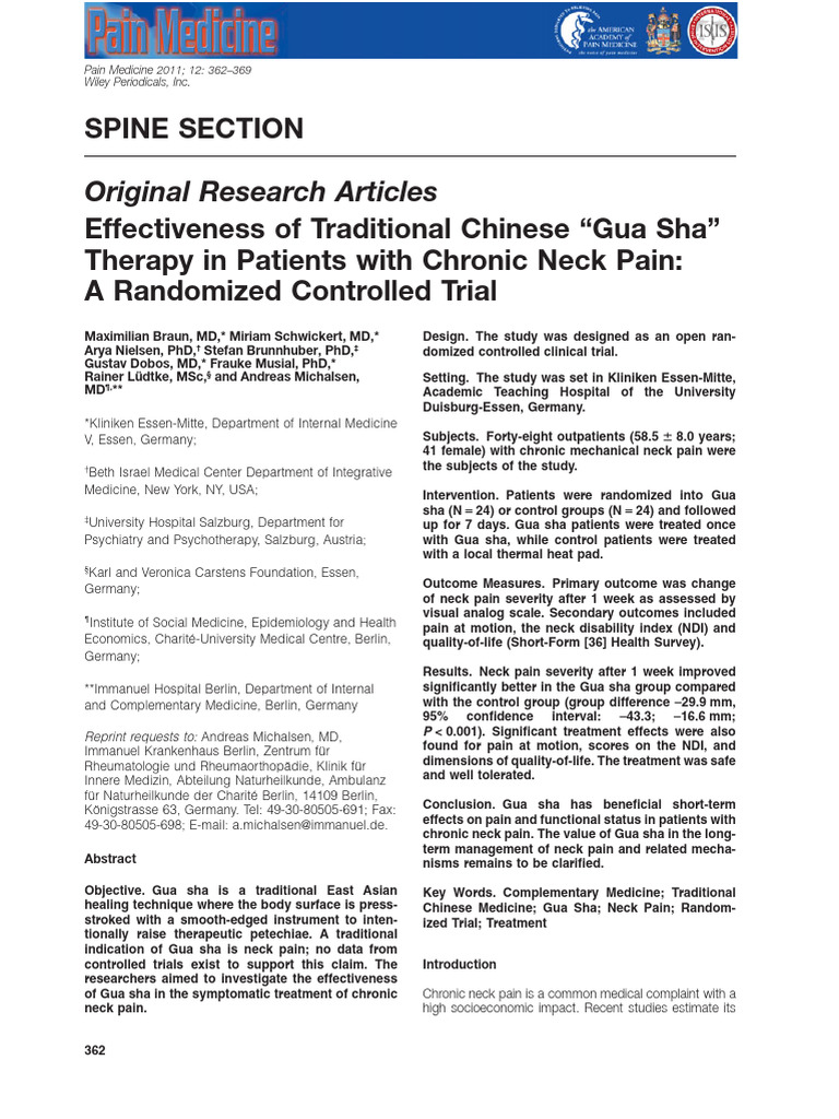 Rct Gua Sha Pdf Pain Doctor Of Medicine