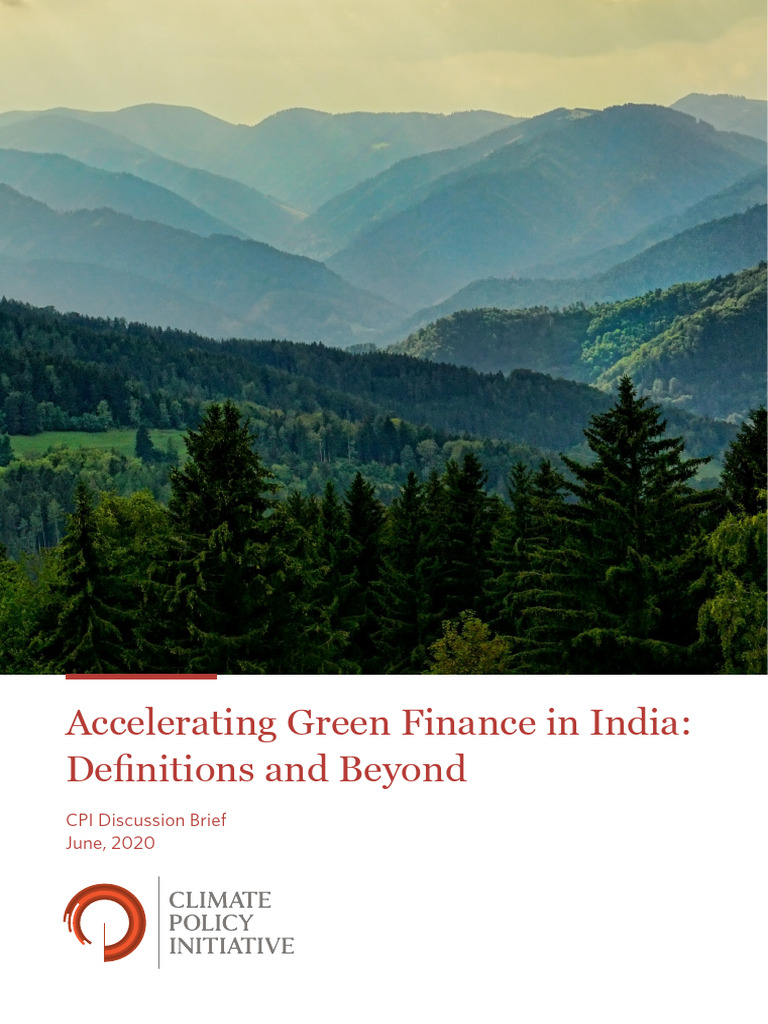 Accelerating Green Finance In India Definitions And Beyond Pdf