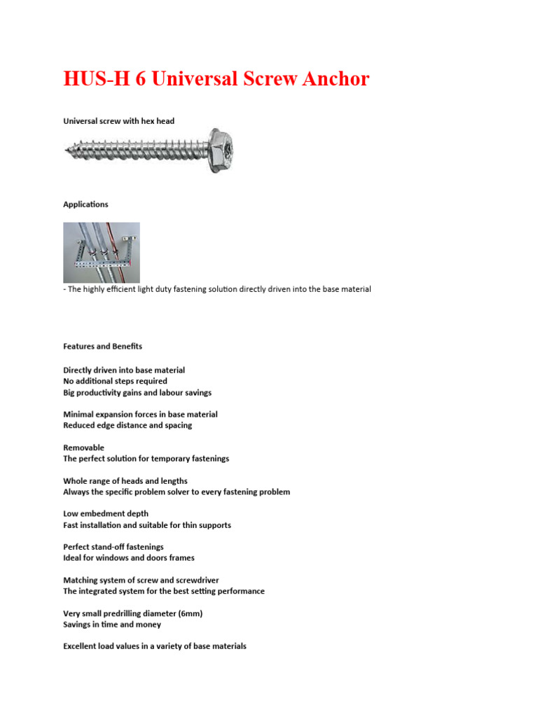 6 Screw Anchor Pdf Screw Brick