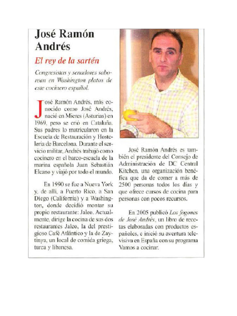 Biografia de Jose Ramon Andres | PDF