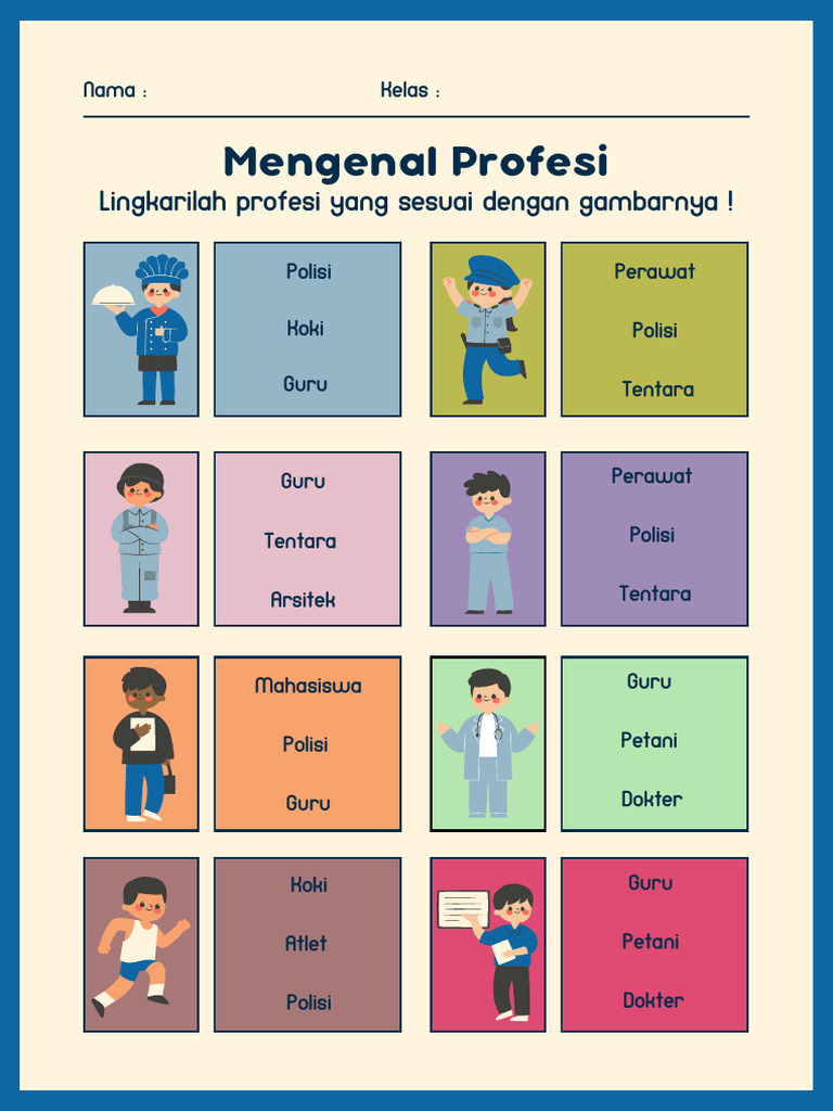Mengenal Profesi untuk Anak Kelas 1 | PDF
