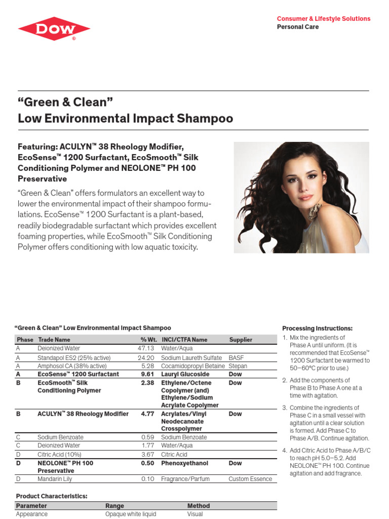324 00556 01 Green and Clean Shampoo | PDF | Surfactant | Shampoo
